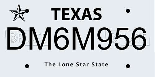 DM6M956 Texas License Plate