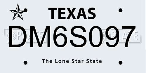 DM6S097 Texas License Plate