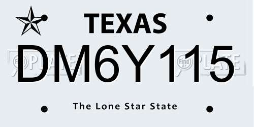 DM6Y115 Texas License Plate