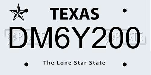 DM6Y200 Texas License Plate