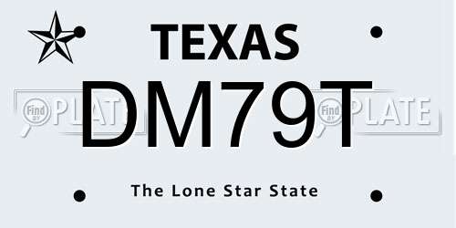 DM79T Texas License Plate