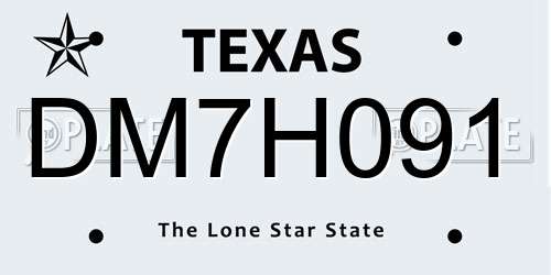 DM7H091 Texas License Plate