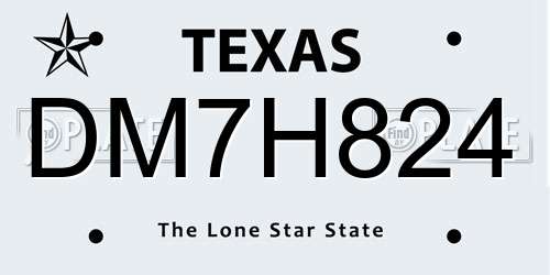 DM7H824 Texas License Plate