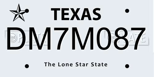 DM7M087 Texas License Plate