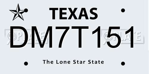 DM7T151 Texas License Plate