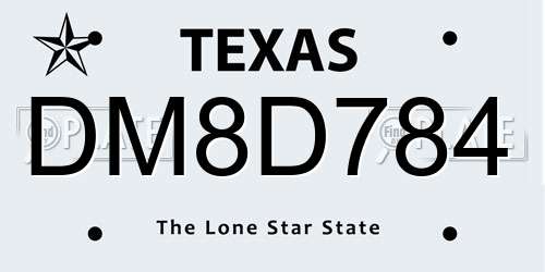 DM8D784 Texas License Plate