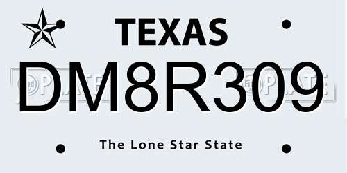 DM8R309 Texas License Plate