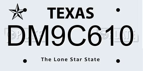 DM9C610 Texas License Plate