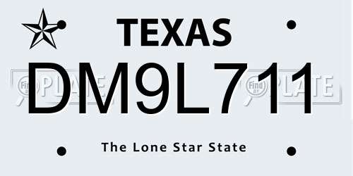 DM9L711 Texas License Plate