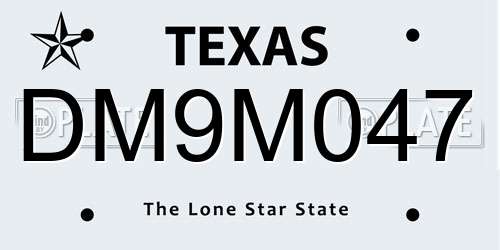 DM9M047 Texas License Plate