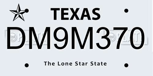 DM9M370 Texas License Plate