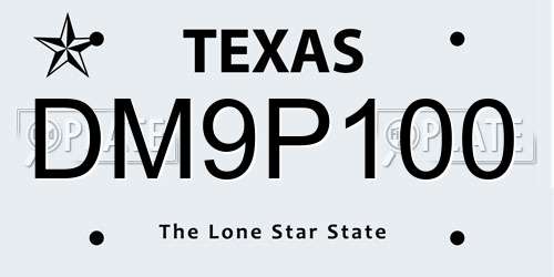DM9P100 Texas License Plate
