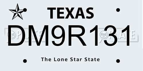 DM9R131 Texas License Plate