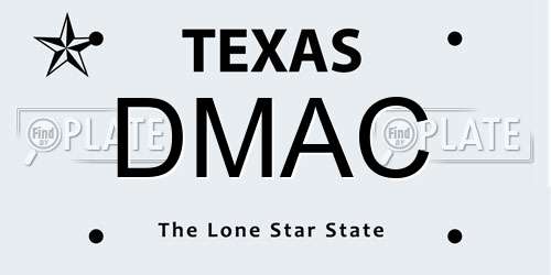 DMAC Texas License Plate