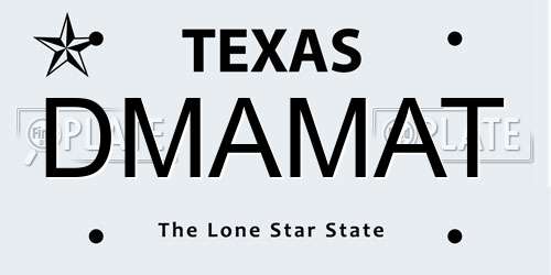 DMAMAT Texas License Plate