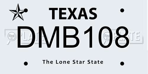 DMB108 Texas License Plate