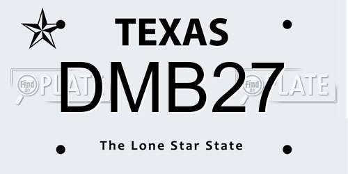 DMB27 Texas License Plate