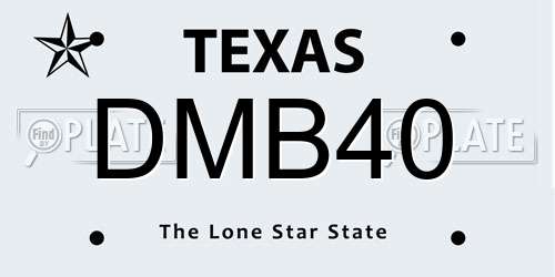 DMB40 Texas License Plate