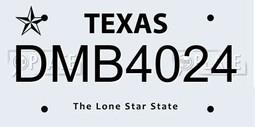 DMB4024 Texas License Plate