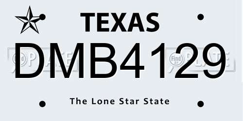 DMB4129 Texas License Plate