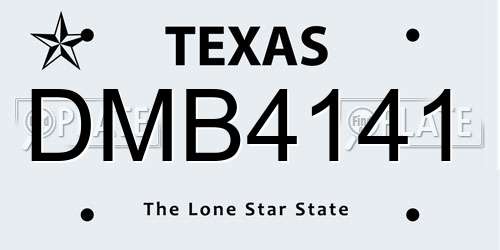 DMB4141 Texas License Plate