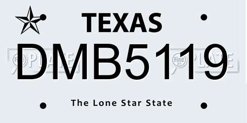 DMB5119 Texas License Plate