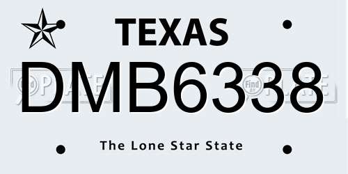 DMB6338 Texas License Plate