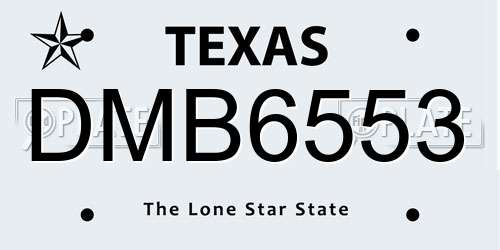DMB6553 Texas License Plate
