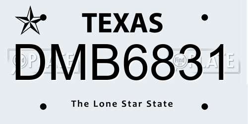 DMB6831 Texas License Plate