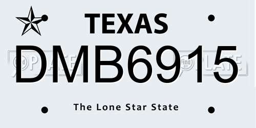 DMB6915 Texas License Plate