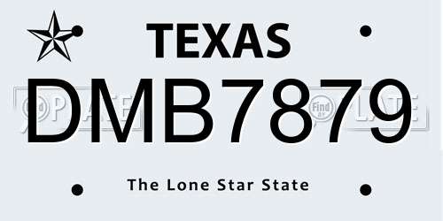 DMB7879 Texas License Plate