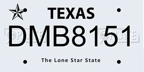 DMB8151 Texas License Plate