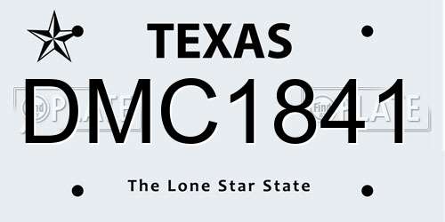 DMC1841 Texas License Plate