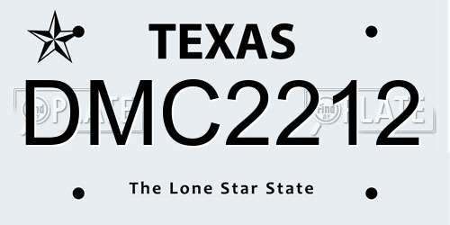 DMC2212 Texas License Plate