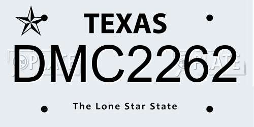 DMC2262 Texas License Plate