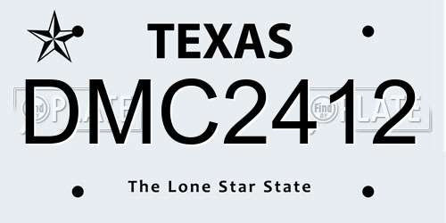 DMC2412 Texas License Plate