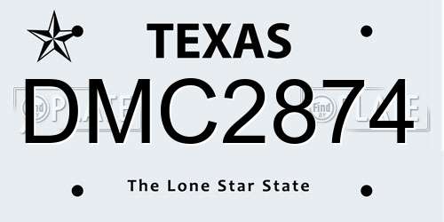 DMC2874 Texas License Plate