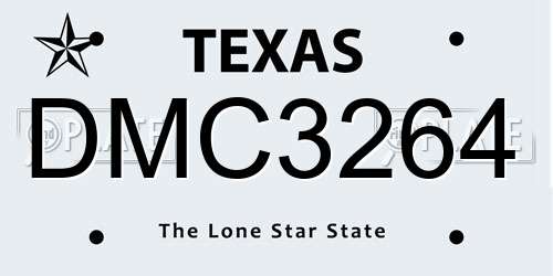 DMC3264 Texas License Plate