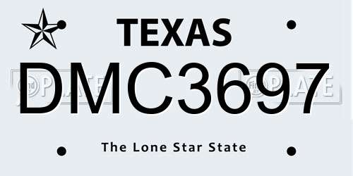 DMC3697 Texas License Plate