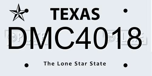 DMC4018 Texas License Plate