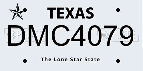 DMC4079 Texas License Plate