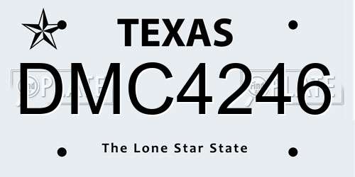 DMC4246 Texas License Plate
