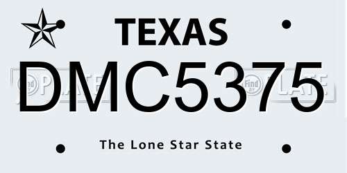 DMC5375 Texas License Plate