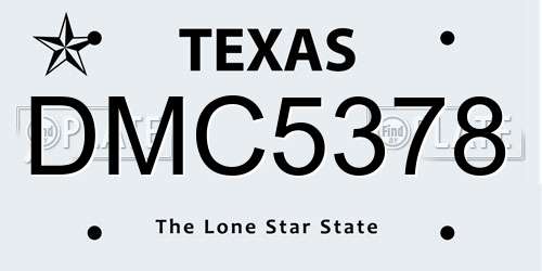DMC5378 Texas License Plate