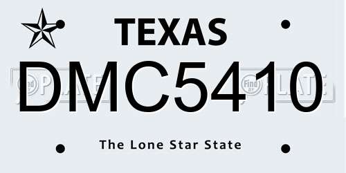 DMC5410 Texas License Plate