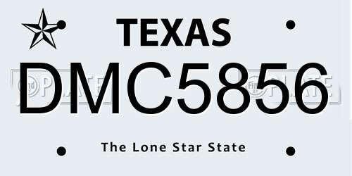DMC5856 Texas License Plate