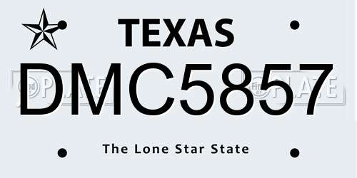 DMC5857 Texas License Plate