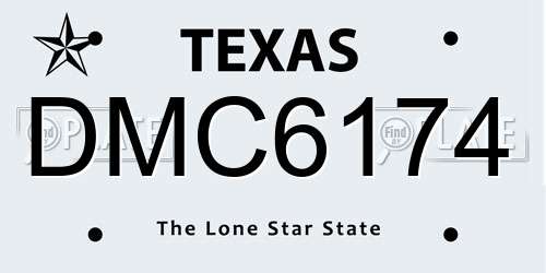 DMC6174 Texas License Plate