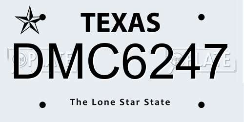 DMC6247 Texas License Plate