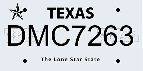 DMC7263 Texas License Plate